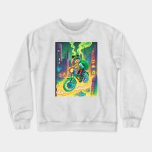 Ghost Rider of the 90s Apocalypse neon nostalgia Crewneck Sweatshirt
